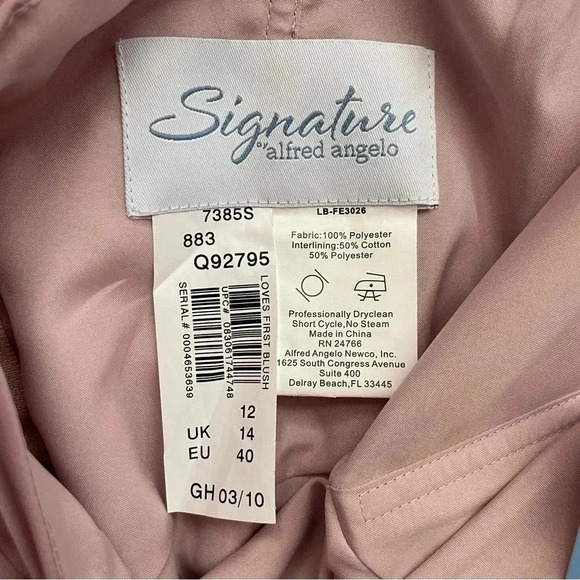 ALFRED ANGELO Pink Chiffon Fit & Flare Dress Sweatheart Neckline Cap Sleeve 12 - Picture 9 of 10